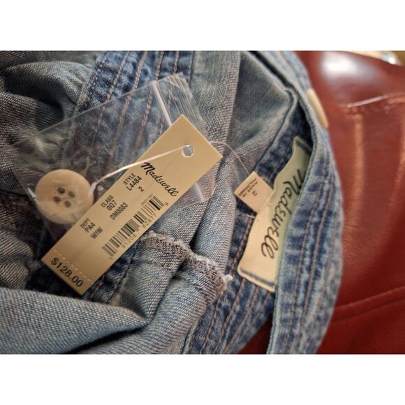 Madewell Size 2 Blue Denim Button Up Dress - Picture 3 of 12
